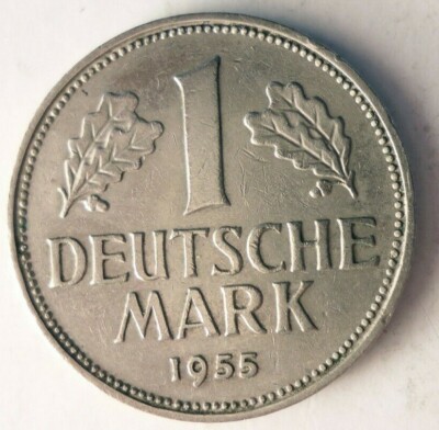 1955 J GERMANY MARK - Rare Date/Mint - Excellent Coin - FREE SHIPPING - HV4
