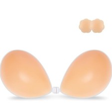 B Cup Bra 2 Pack Niidor Adhesive Strapless Invisible Push up Silicone Cream