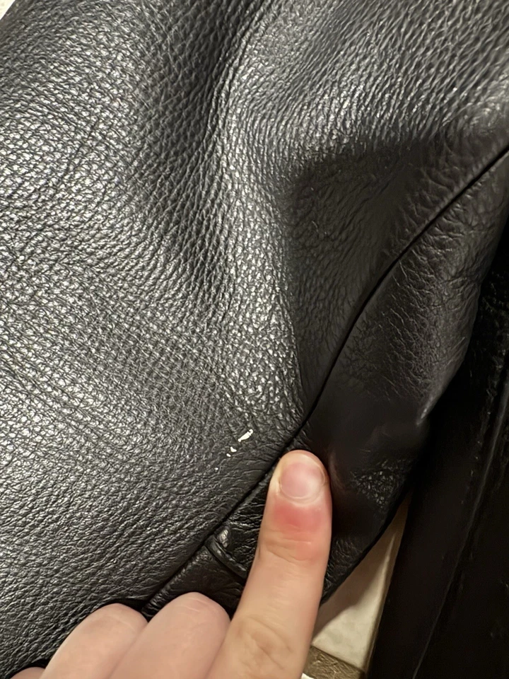 Chaqueta de moto de cuero Hard Rock Orlando vintage años 80 90 negra pequeña Foto 4 de 4