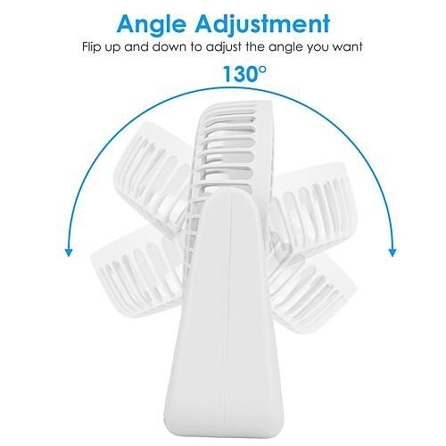 6.5in Desk Fan USB Powered 2 Speeds Table Cooling Fan Tilt Quiet Desktop Fan for - Bild 3 von 9