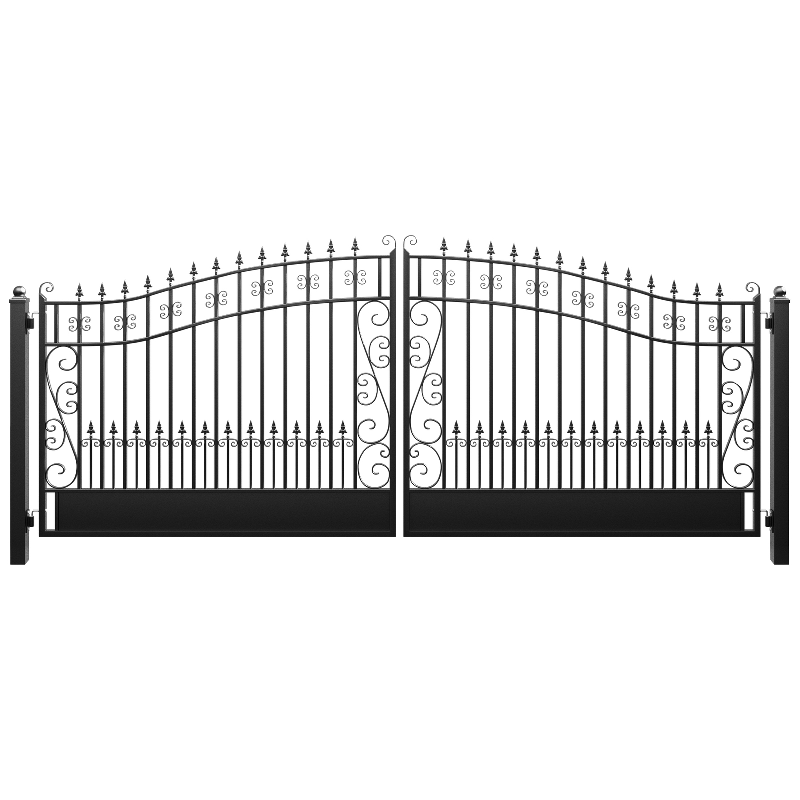 ZUMI 16x6 ft. Dual Swing Gates for Driveway Heavy Duty Iron Gates for Outdoor