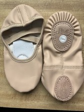 Stelle Girls Ballet Shoes Leather Cloth Lined Cushioned Toe Area Size 12ml
