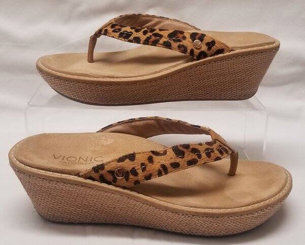 Vionic Grenada Platform Wedge Sandals * Leopard * Sz 7