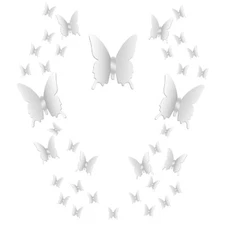 BBTO 36 Pieces Butterfly Wall Stickers Butterfly DIY Wall Decals Removable 3D...