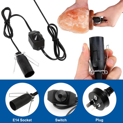 E14 Salt Lamp Power Cord Cable 1.8m Dimmer Switch Control& 7/9/10W LED Corn Bulb - Picture 22 of 54