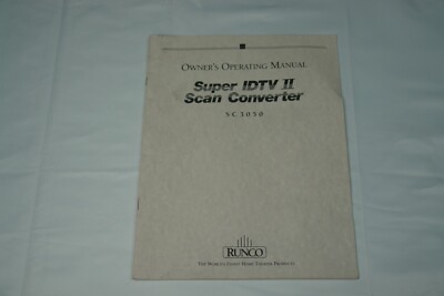 Manual für Runco Scan Converter Super IDTV II SC3050