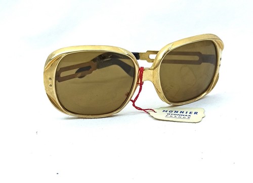 Art Deco 50s Sunglasses 1950s France Golden Shades Candy Square Frame Mint - Picture 14 of 15