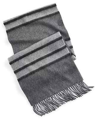 小物 OPEN YY YY STRIPE SCARF CHARCOAL Dark Grey Striped Wool scarf - Oliver Wicks
