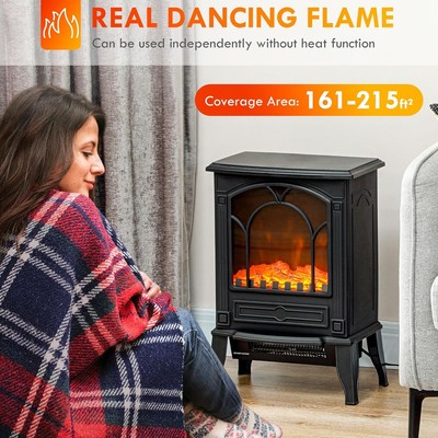 22'' Free Standing Electric Fireplace Stove, Fire Place Heater , Black