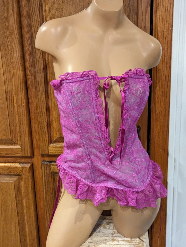 Vintage Victoria's Secret 2004 Purple Body By Victoria Corset Lace-Up Front L - Image 2 of 4