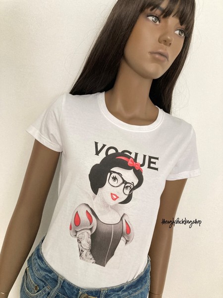 Camiseta blancanieves portada de revista fashionista top shirt S