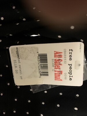 Free People Womens Dress Black White Polka Dot Button Up Long
