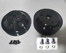 Sbc Chevy 350 Black Alum 23 Groove Long Water Pump Lwp Crank Pulley Kit Wbolts Sbc Chevy 350 Black Alum 23 Groove Long Water Pump Lwp Crank Pulley Kit Wbolts