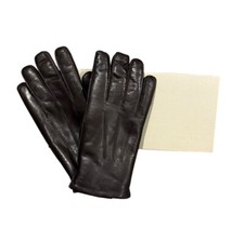 NWT VTG Coach Dark Chocolate Brown Leather 100 Shearling Gloves M Original Box
