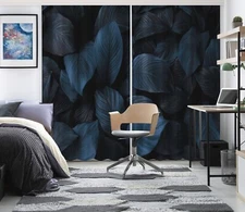 3D Dark Leaves ZHUA3181 Photo Curtain Window Blockout Fabric Vera 2023