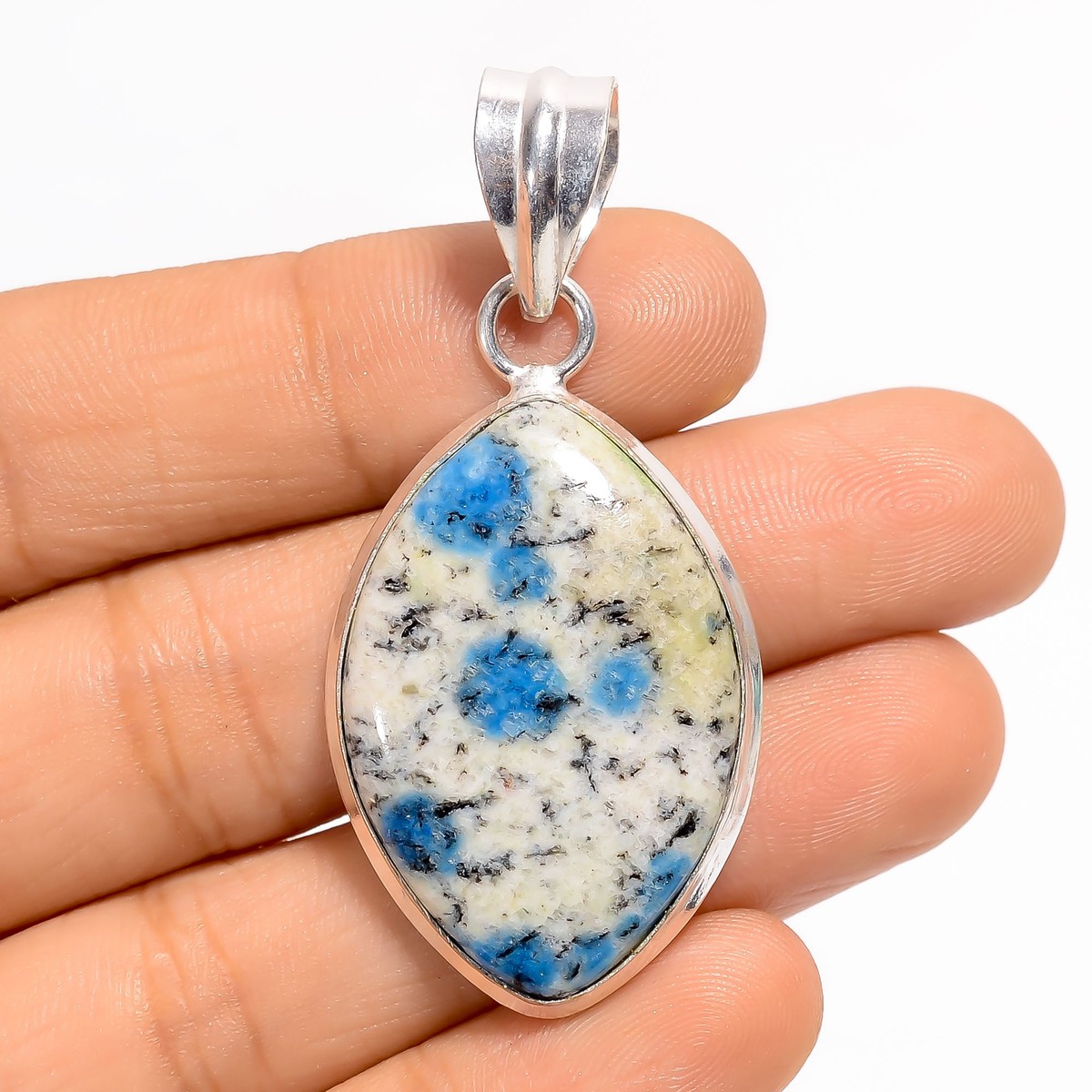 Natural K2 Jasper Gemstone 925 Silver Handmade Pendant 1.9