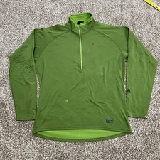 VTG PATAGONIA Men's Size L Green 1/2 Zip Regulator Base Layer Fleece USA Made