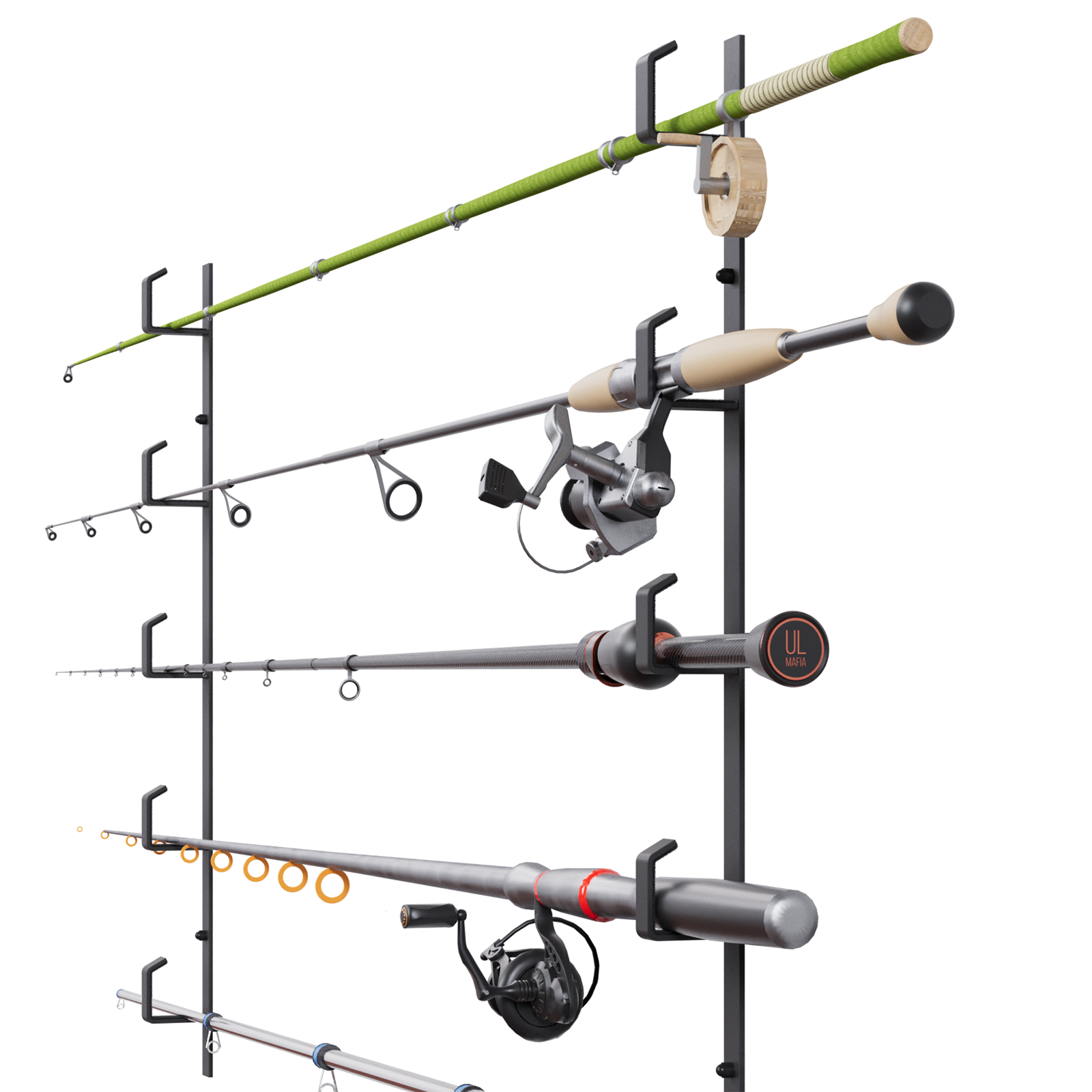 Fishing Rod Holders Stand Wall Deckenrutenhalter for 5 Rods eBay