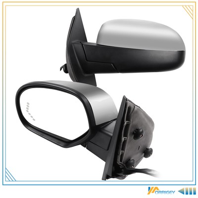 Power Heated For 2007-13 Chevy GMC Chrome Memory Arrow Light Side Mirrors Pair