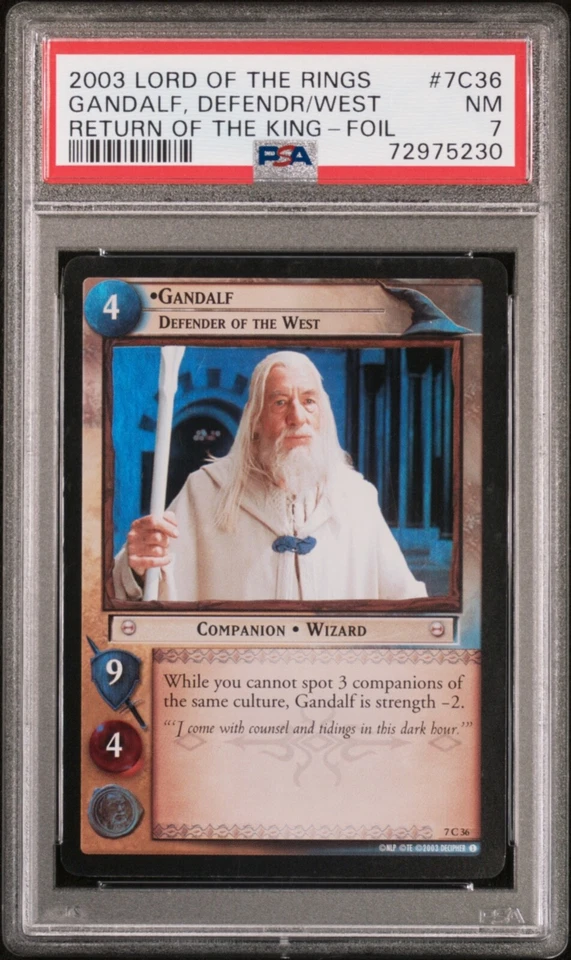 LOTR TCG FOIL Gandalf Defender of the West PSA 7 NM Return of the King Card 7C36 - Image 4 of 4