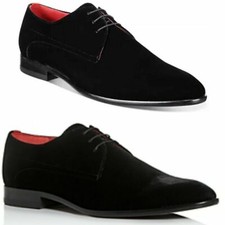 Hugo Boss Hombre Appeal Terciopelo Derby Terciopelo Negro Talla EE. UU. 10 11