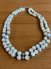 Collana in MADREPERLA elementi in argento brunito - Lungh. Tot. 45 cm