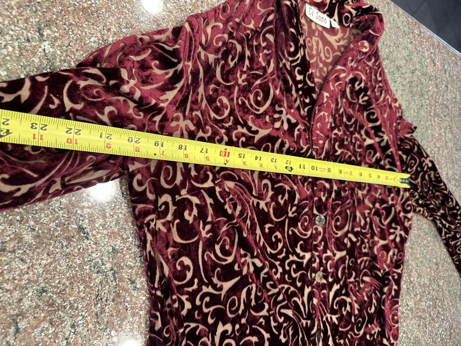 Ci Sono Size M/L Crush Velvet  Burgundy Attached  Jacket Formal Holiday Dress