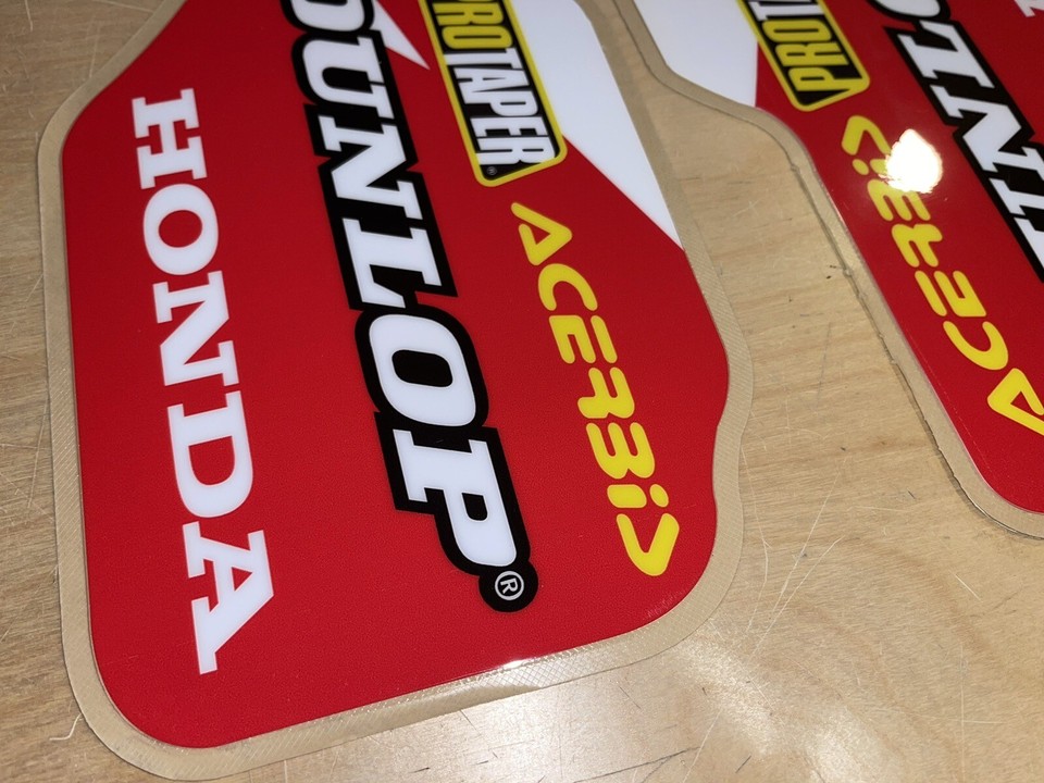 Honda CRF Fork Guard Decal Set – Red Graphics Laminated Sticker For 2019-2023 CRF250/CRF450
