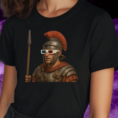 T-Shirt Frauen Römischer Soldat mit 3D-Brille Motiv Baumwolle Größe S bis 3XL