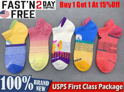 Bombas Women's 5 pairs Solid Honeycomb Ankle socks - Size Medium 8-10.5 5 Colors