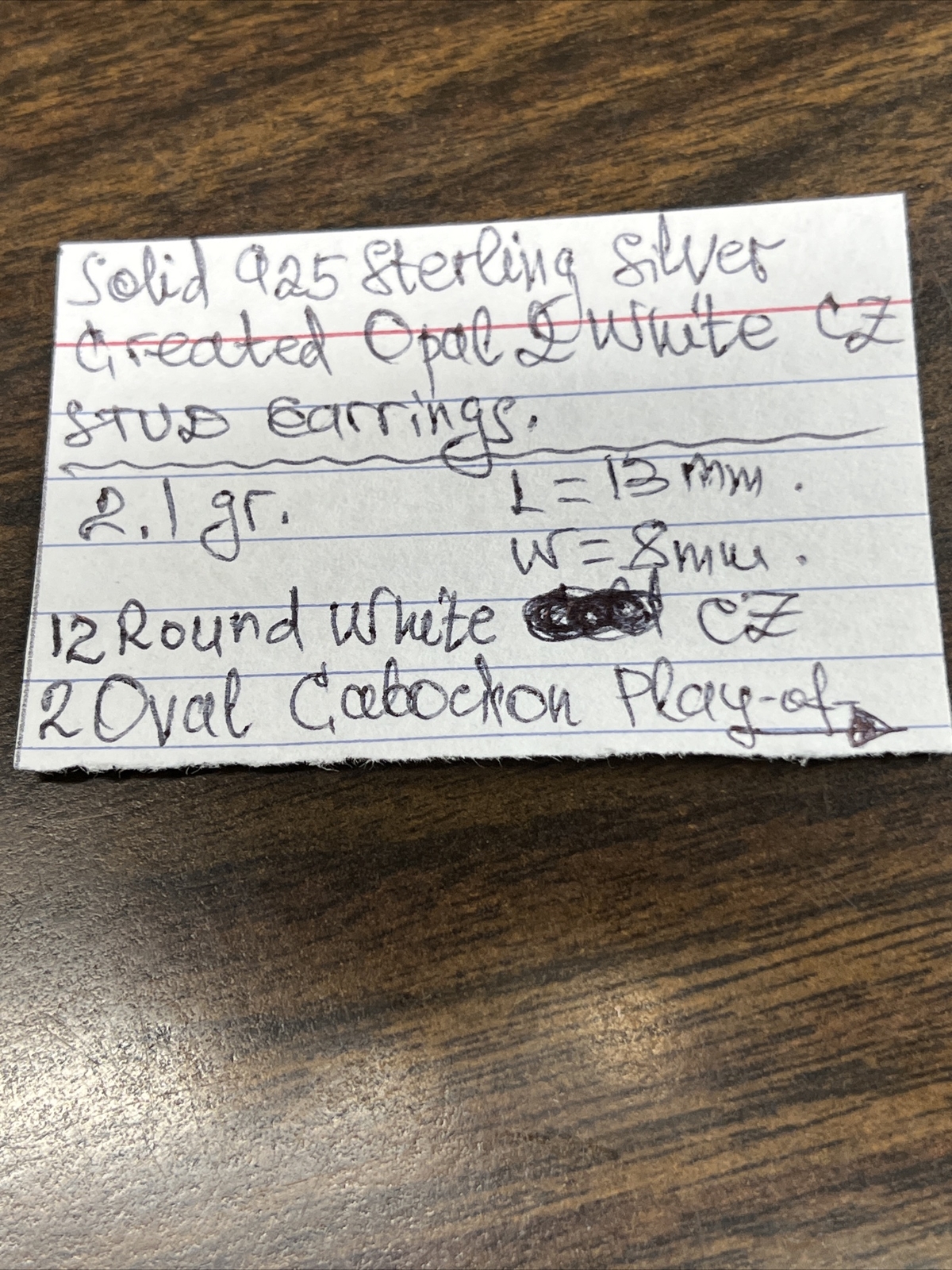 Solid 925Sterling Silver Created Opal & White CZ … - image 12