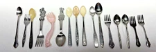 Lot  Vintage Baby Spoons Forks Bonny Minnie Mouse Goofy Stainless Steel Gerber