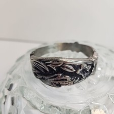 Vintage Engraved Floral Design Silver Baby / Toddler Bangle Bracelet