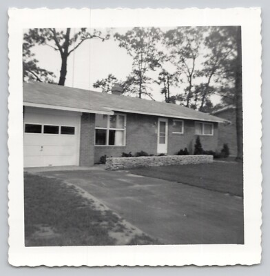 Vintage Photo 1950's Ranch Style House 