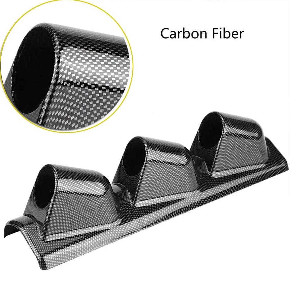 2" 52mm CONDUCCIÓN A LA IZQUIERDA Pod A Pilar Triple 3 Agujeros Montaje Medidor Soporte Carbono Foto 4 de 4