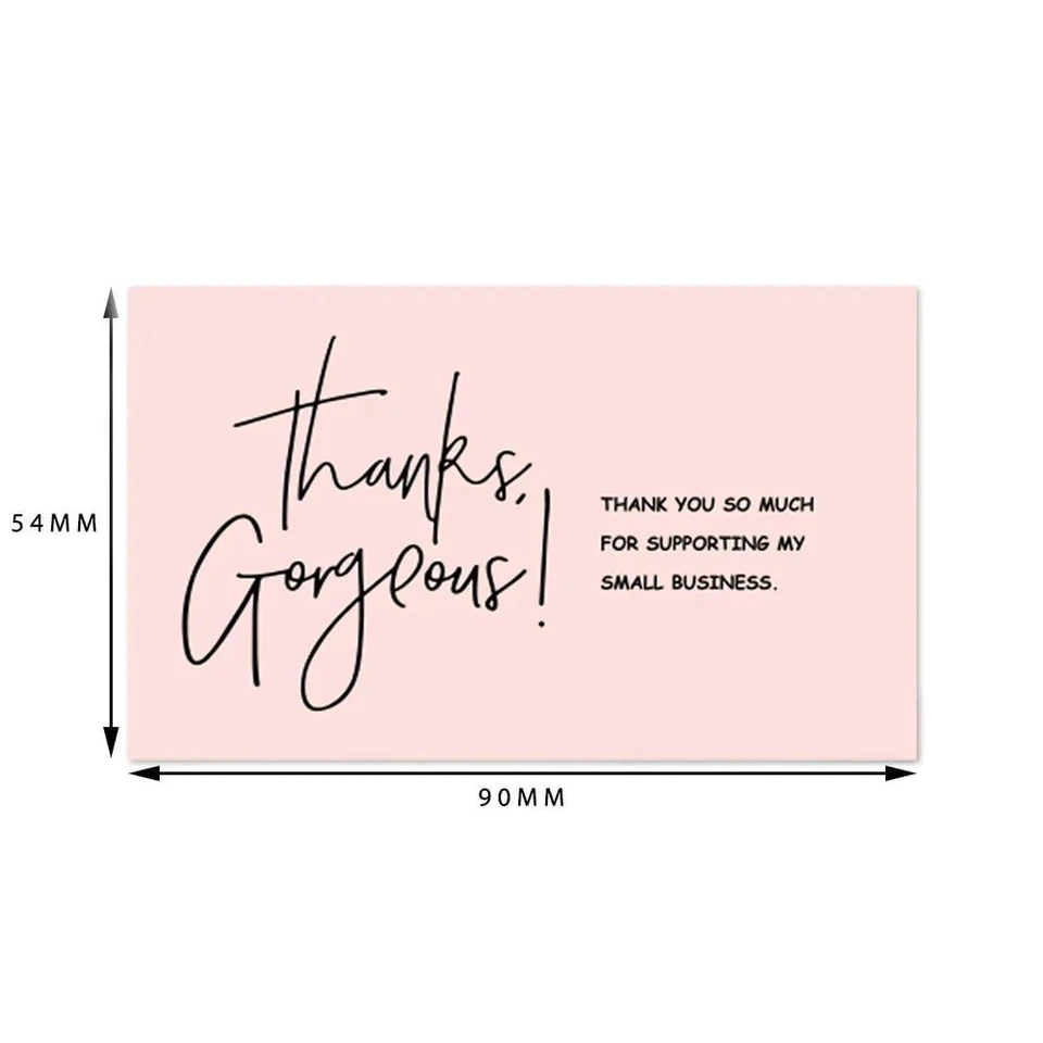 30pcs Pink Thank You Cards Gorgeous Thanks Handmade Small Business Packaging - Image 4 of 4
