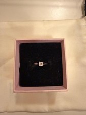 GIA 0.40ct E SI1 Natural Princess Cut Diamond Platinum Engagement Ring Size O