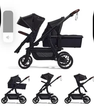 Momcozy Change Go Double Stroller Travel System with Bassinet