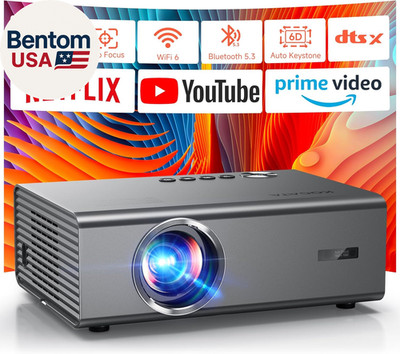 4K Projector with Built-In Apps, 1500ANSI Auto Focus&6D Keystone Dolby Audio  Sm