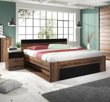 Doppelbett BETA 160x200cm inklusive Nachtkonsolen Monastery Eiche schwarz