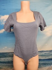 NWT Berryou Bodysuit Women's Dusty Blue Short Sleeve Top Size- Extra Large.