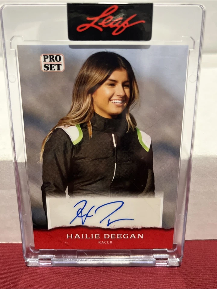 2022 Pro Set Hailie Deegan Autograph - Auto Racing Leaf Women's Nascar Encased - Image 3 of 3