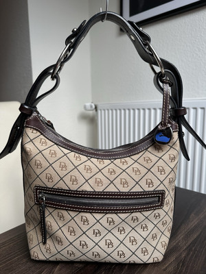 Dooney And Bourke Damen Hobo Schulter Tasche Canvas & Leder, Guter Zustand