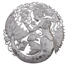Handmade Haitian Metal Mermaid Wall Art 23" – Fair Trade Recycled Steel