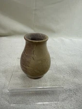 Vintage Stone Bud Vase Purple White Swirl  Marble Decor Miniature 2.5”