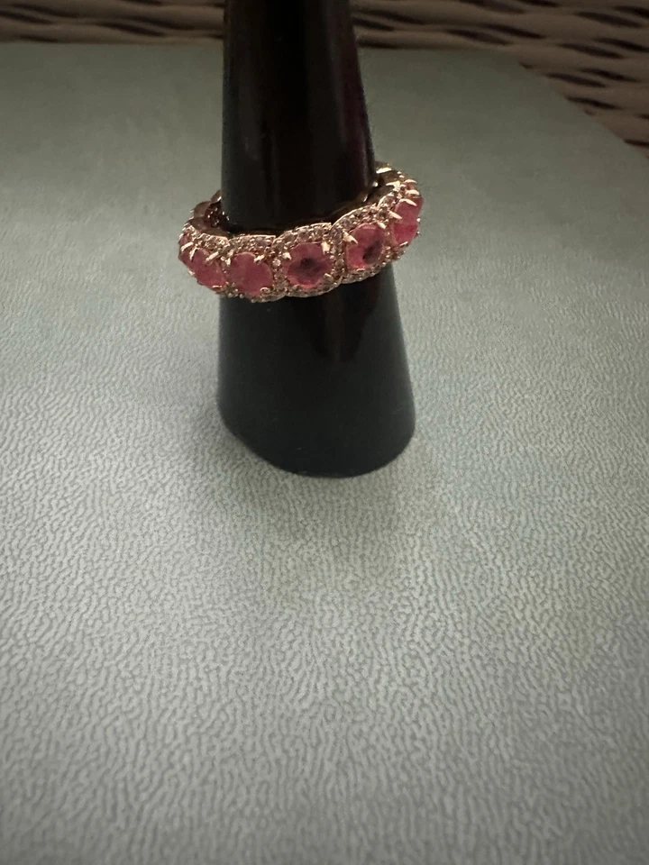 Bomb Party Resort Wear Talla 8 Topacio Rosa Creado en Laboratorio Oro Rosa Un Resort Grapa Foto 3 de 3