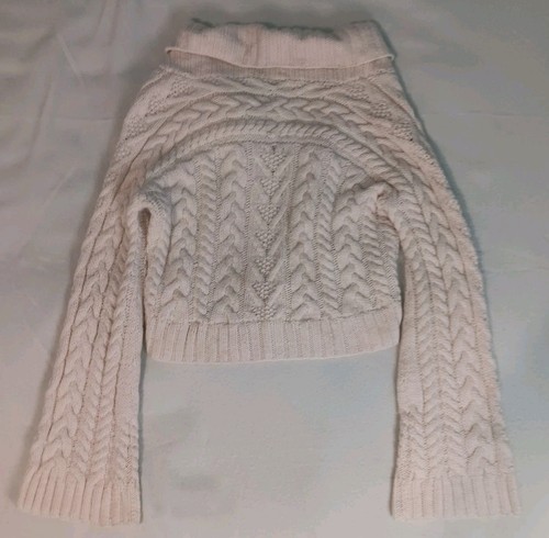 Ralph Lauren Rugby Chunky Cable-Knit Bell Sleeve Toggle Wool Cardigan Sz L - Picture 8 of 12