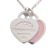 Tiffany  Co Return to Tiffany Mini Double Heart Tag Necklace SV925 Used F/S