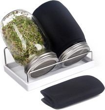 Sprouting Jar Kit-2 Wide Mouth Quart Mason Jars with 316 Stainless Steel Screen 