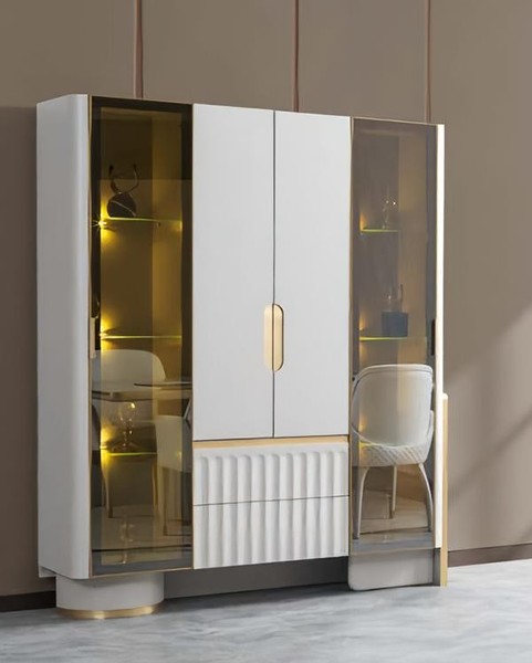 Luxus Schrank Design Vitrine Glasschrank Vitrinen SchräNke Wohnwand Anrichte-image